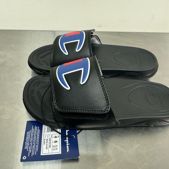 Champion Mega Slide Sandals, Black, Women's Size 6 - Picture 4 of 6